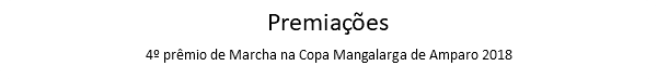 Premiações 4º prêmio de Marcha na Copa Mangalarga de Amparo 2018